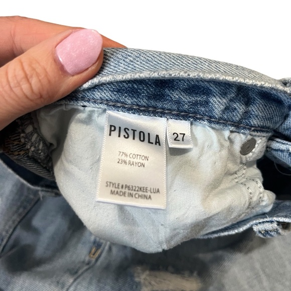 Pistola Cassie High Rise Distressed Blue Jeans Size 27 - Picture 5 of 5